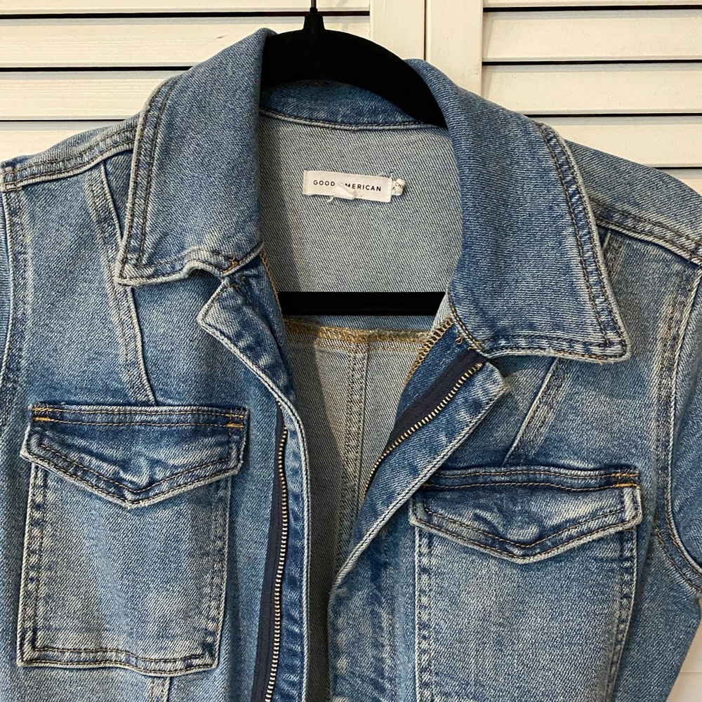 Good American fit for success denim jumpsuit
